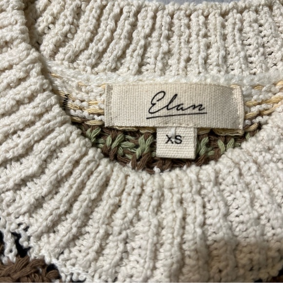 Elan Womens XS Pullover Sweater Top Ruffle Sleeveless Stripe Pullover - Picture 7 of 10